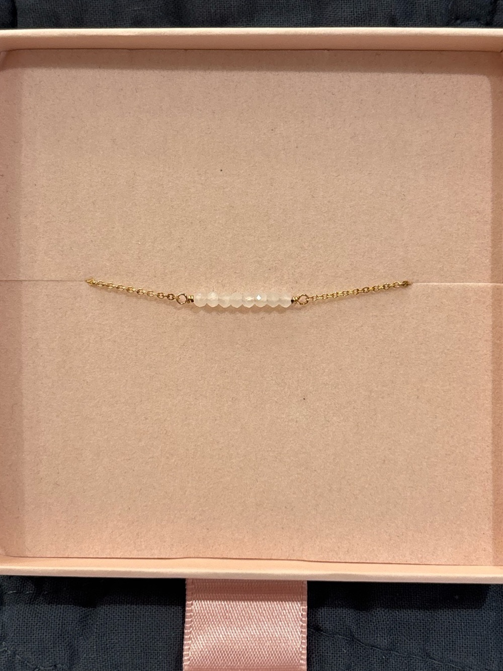 Luckeeluv Studio 14K Gold Filled Moonstone Beaded Bracelet Brand New